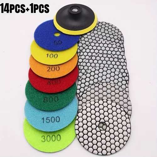 Diamond Polishing Pads & Backing Kit